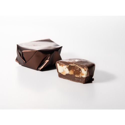 Bousheyeh Almonds Caramel, and Gianduja Cream in Milk Chocolate ( Almond Caramel Rocher)