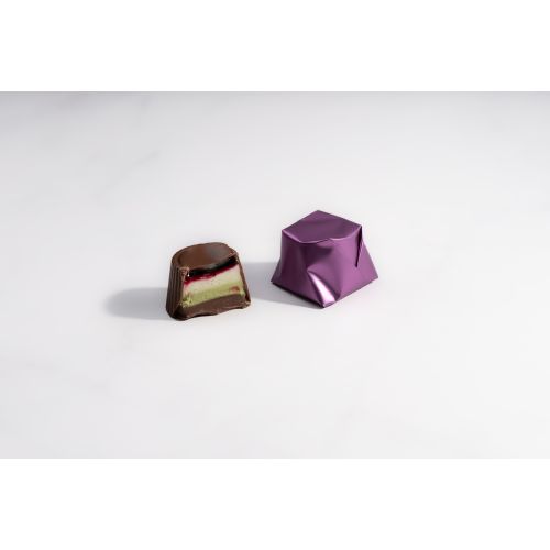 Bousheyeh White Paste with Pistachio Cream and Wild Berry in Milk Chocolate