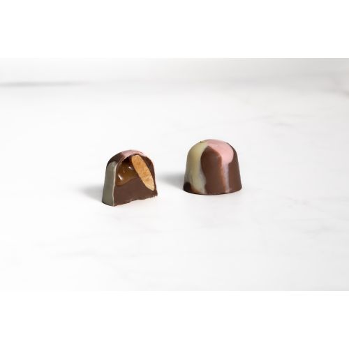 Bousheyeh Caramel with Whole Almond in Colored Chocolate