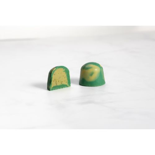 Bousheyeh Pistachio Cream with Crushed Pistachio in Colored Chocolate