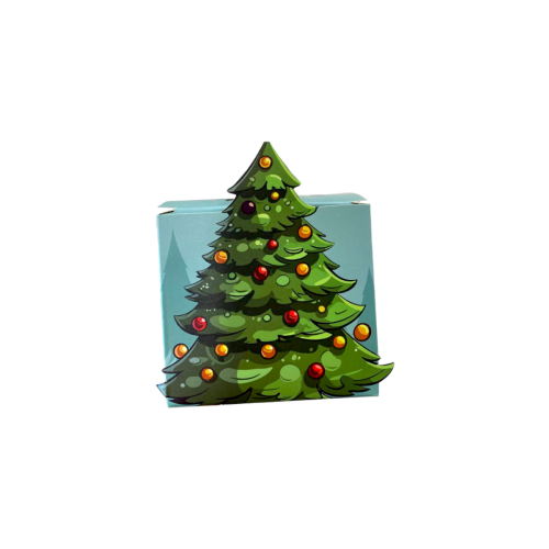 علبة على شكل شجرة كريسماس تناسب الهدايا.