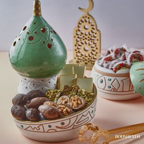 Bousheyeh Ramadan Clay Host Set – Dates, Nuts & Signature Chocolate