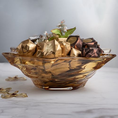 Elegant Crystal Bowl, Chocolate Gift Arrangement 1500g