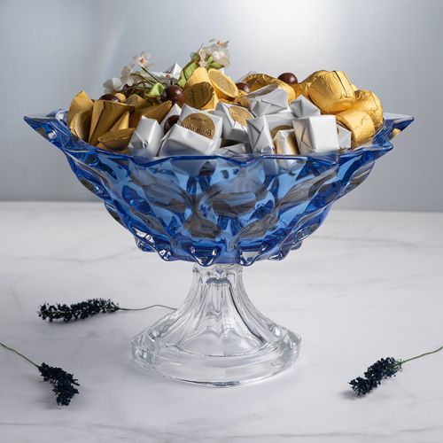 Elegant Footed Crystal Bowl, Chocolate Gift Arrangements 1750g