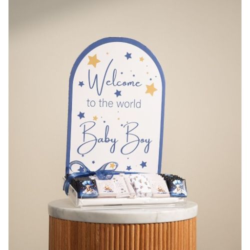 Celestial Welcome for a Baby Boy Chocolate Tray