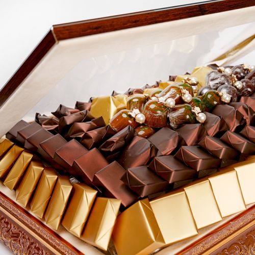 Hand-made Wooden Box, Chocolate Gift Arrangement 